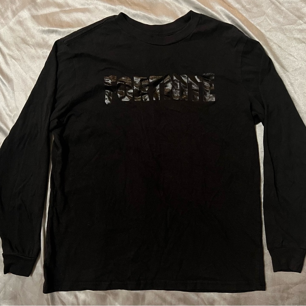 Size Kids XL 14/16 Fortnight Long Sleeve Black Shirt